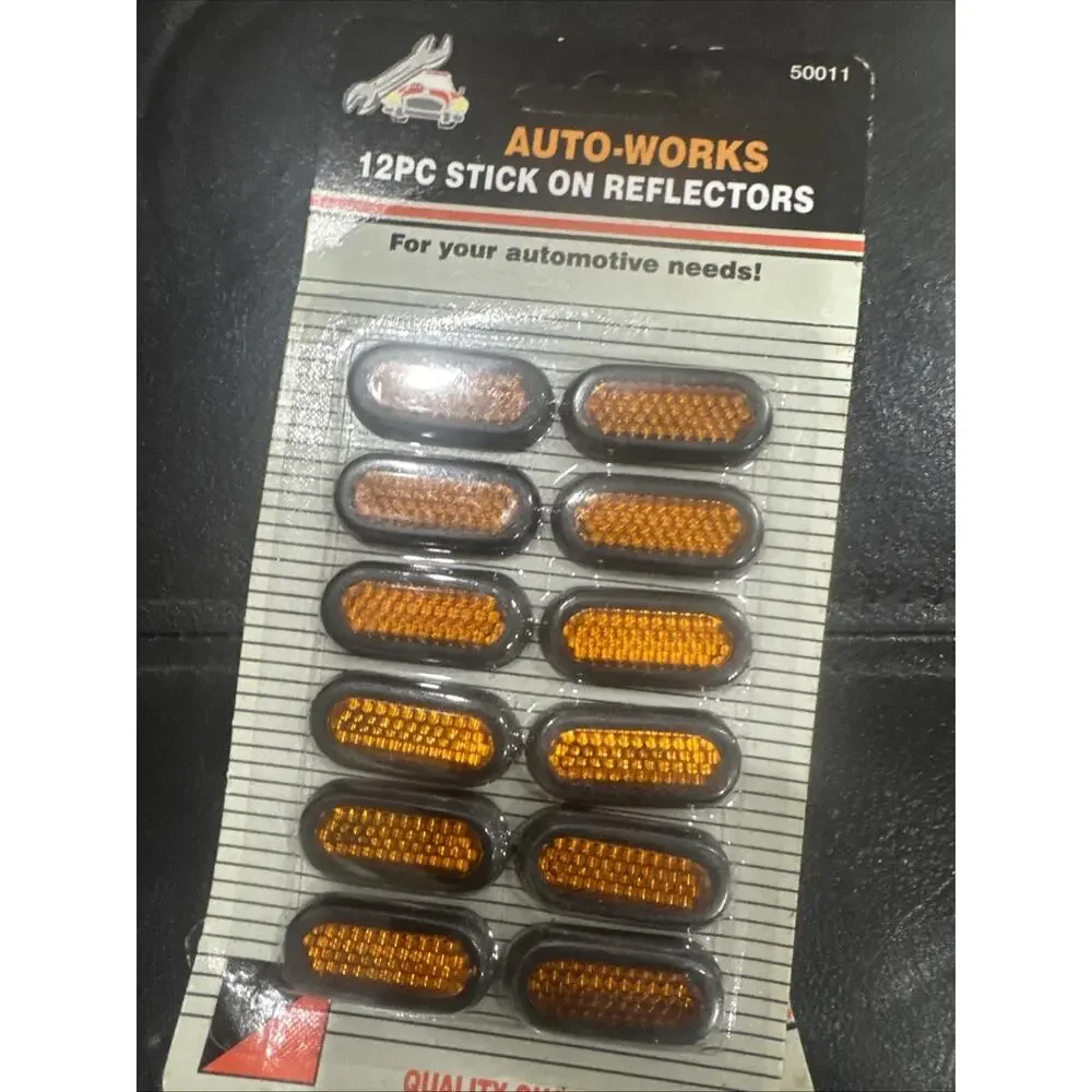 Lot of 5 Auto-Works 12pc Amber Stick On Reflectors Trailer Truck RV